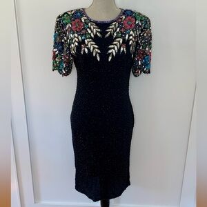 Vintage 1980’s Stenay beaded and sequined silk dress